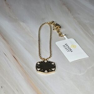 NWT Kendra Scott Davie 18k Gold Vermeil Chain Bracelet in White Topaz